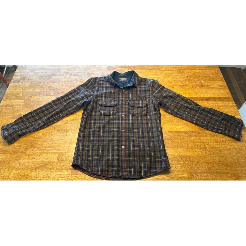Pendleton Portland Collection Wool Plaid Shirt Jacket Men L Quilted Elbow Patch